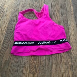 Justice medium sized pink sports bra